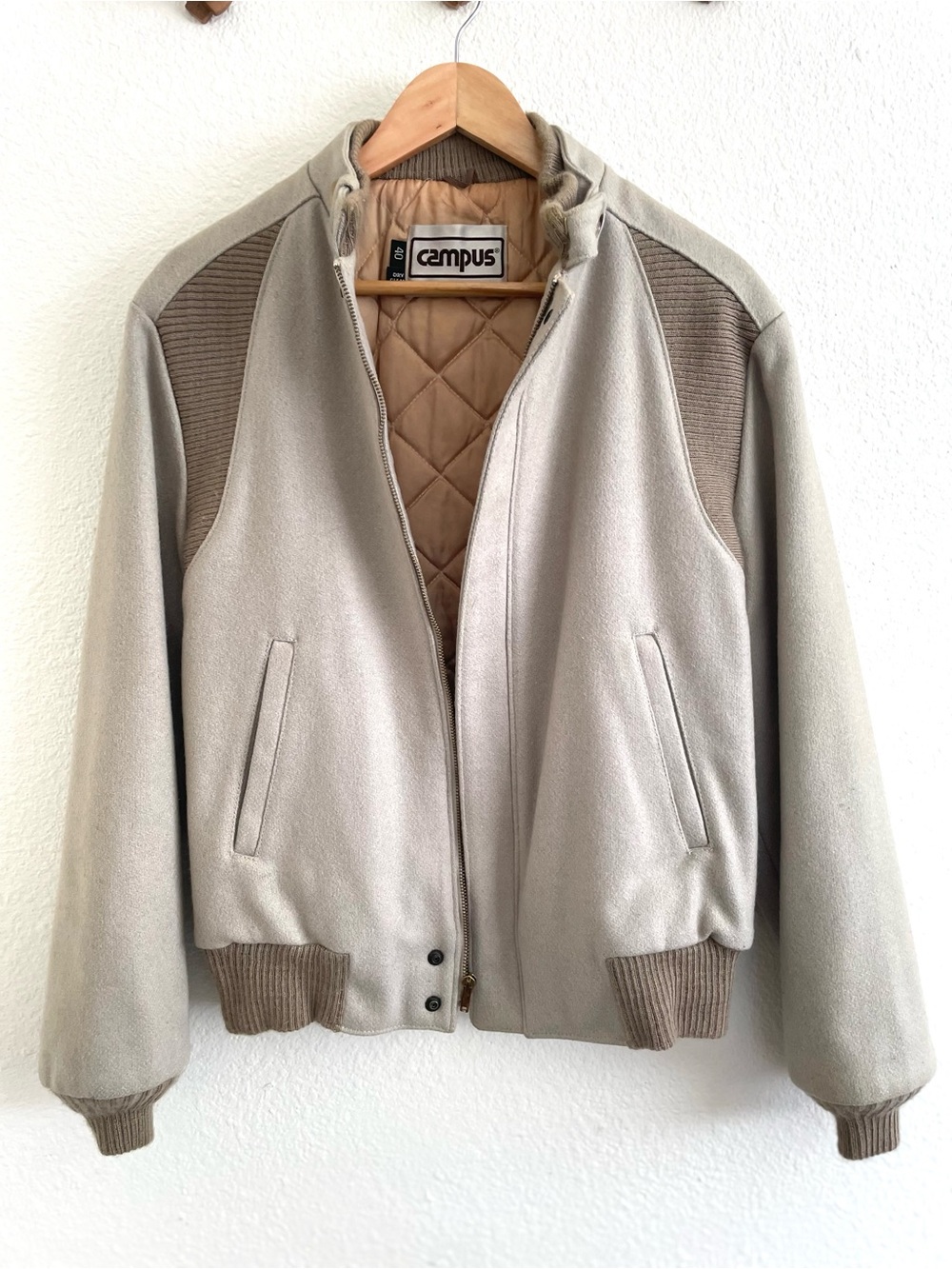1980s Vintage Wool Bomber Campus Jacket